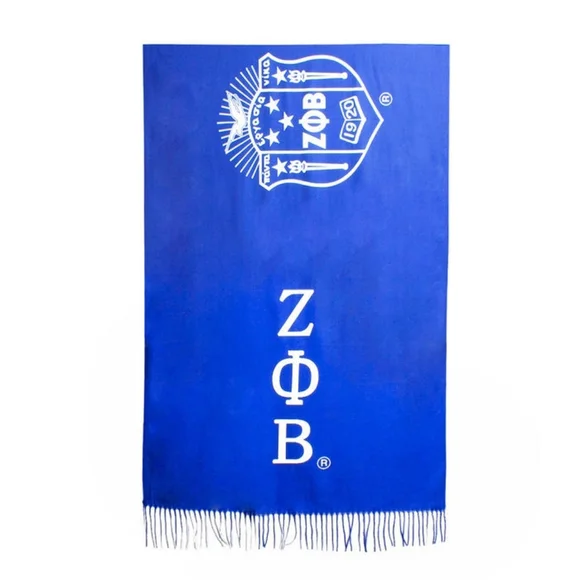 ZPB Sorority Blue Shield Fashion Shawl Scarf - Picture 3 of 5